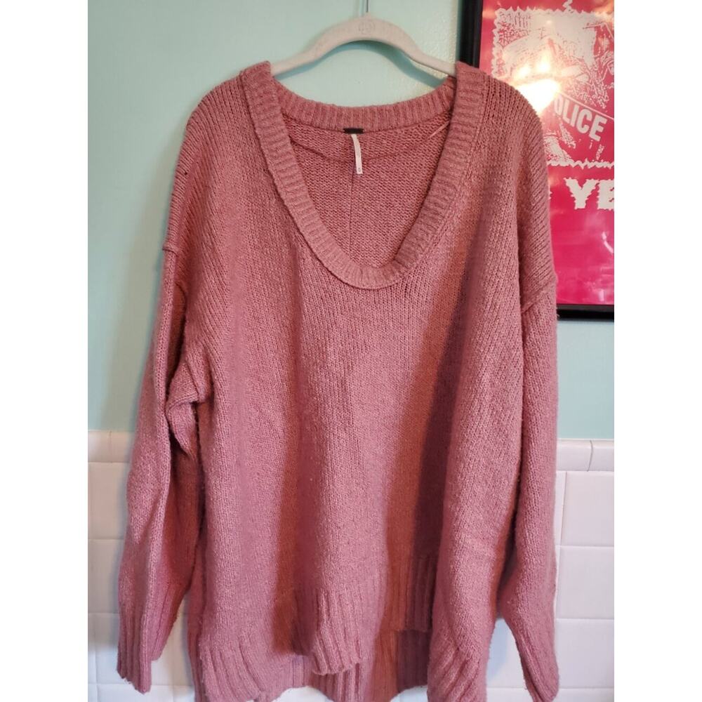 Free People Women's Brookside Tunic Sweater in Pink Lightning Size Medium - Picture 11 of 12